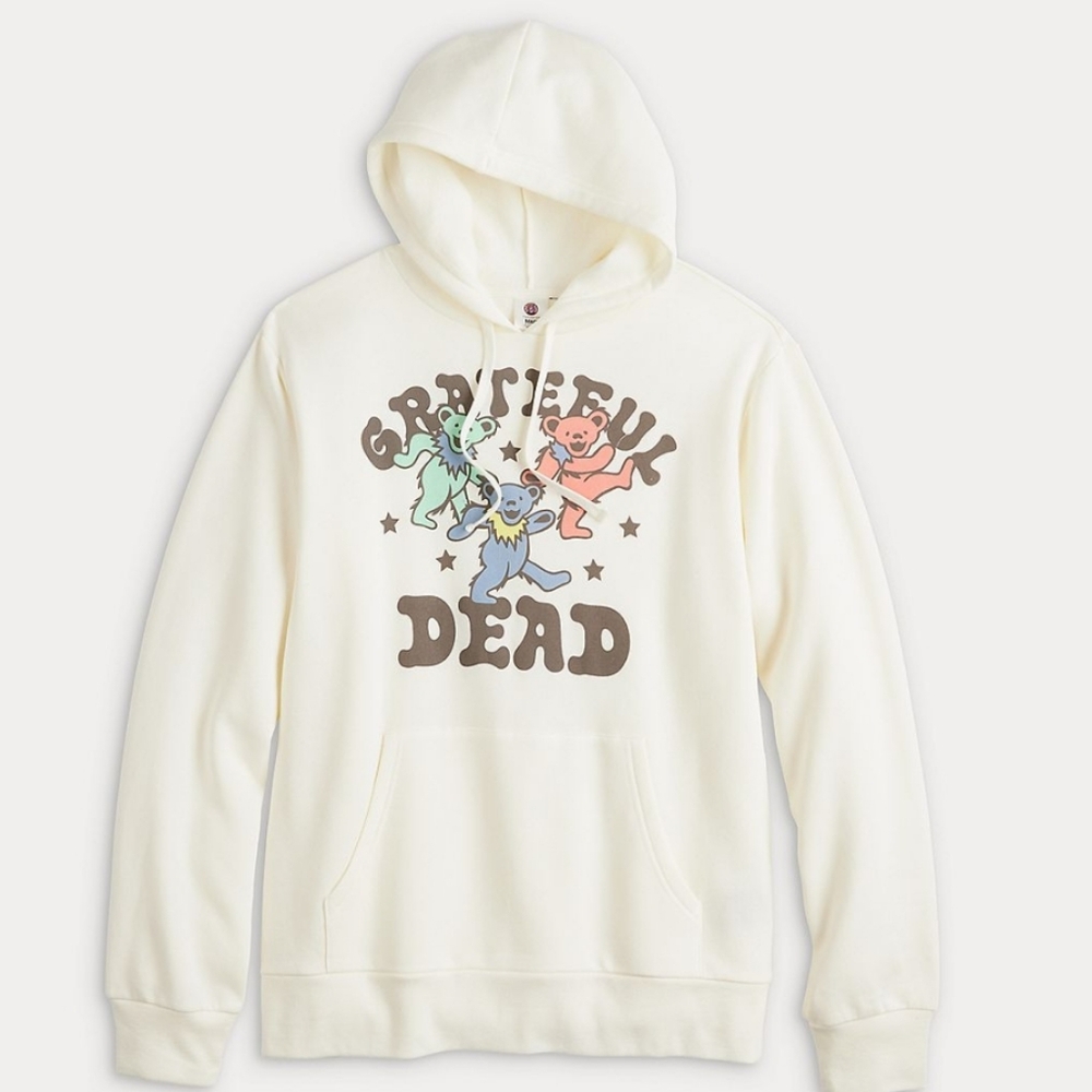 Grateful Dead Graphic Hoodie Sweatshirt Mens Sizes NWT Natural (Cream Off White)